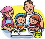 親子で調理